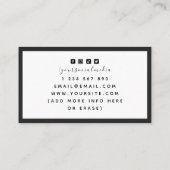 はっきりしたエレガントTattoo Artist Shopサロンソーシャルメディア 名刺 (裏面)