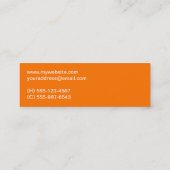 はっきりしたオレンジ澄ん2トーンのパーソナルネットワーク スキニー名刺 (裏面)