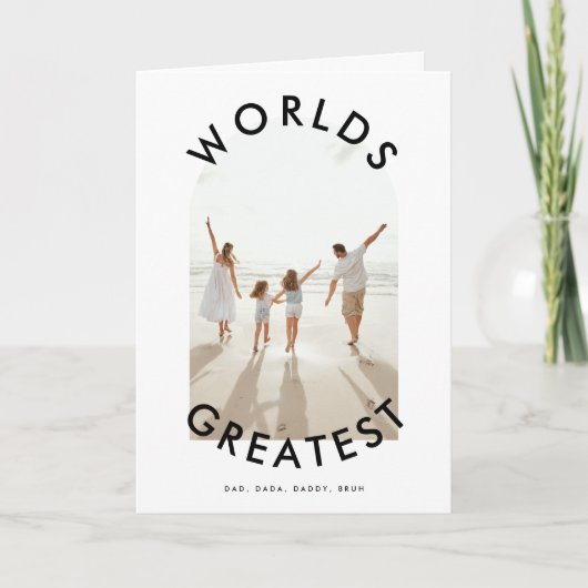 はっきりしたカスタム写真「WORLDS GREATEST」の父の日 カード (正面)
