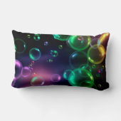 はっきりしたカラフルが黒く泡立つ ランバークッション (裏面)