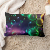 はっきりしたカラフルが黒く泡立つ ランバークッション (ブランケット)