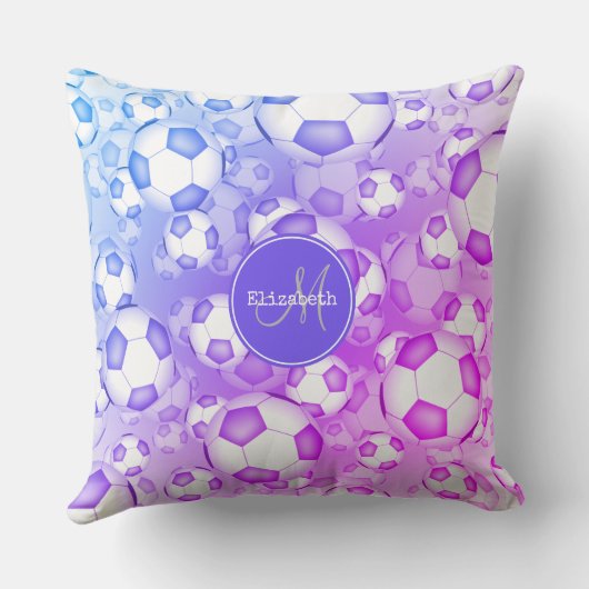 はっきりしたカラフルガーリーボールの模様 クッション (裏面)