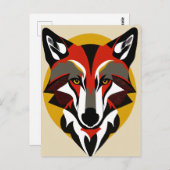 はっきりしたカラフルキツネ ポストカード (正面/裏面)