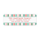 はっきりしたカラフルスストライプモダン戻る ラベル (正面)