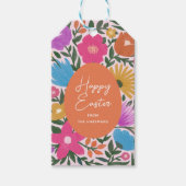 はっきりしたカラフルスタイリッシュ花模様 |オレンジの卵 ギフトタグ (正面)