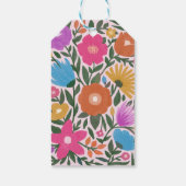 はっきりしたカラフルスタイリッシュ花模様 |オレンジの卵 ギフトタグ (裏面)
