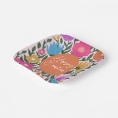 はっきりしたカラフルスタイリッシュ花模様 |オレンジの卵 ペーパープレート (傾斜あり)