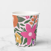 はっきりしたカラフルスタイリッシュ花模様 |オレンジの卵 紙コップ (裏面)