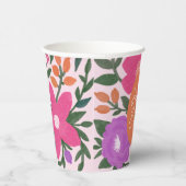 はっきりしたカラフルスタイリッシュ花模様 |オレンジの卵 紙コップ (右)