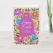 はっきりしたカラフルスタイリッシュ花模様 |紫の卵 シーズンカード (正面)