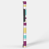 はっきりしたカラフルストライプ模様モノグラム電話ケース SAMSUNG GALAXYケース (右側面)