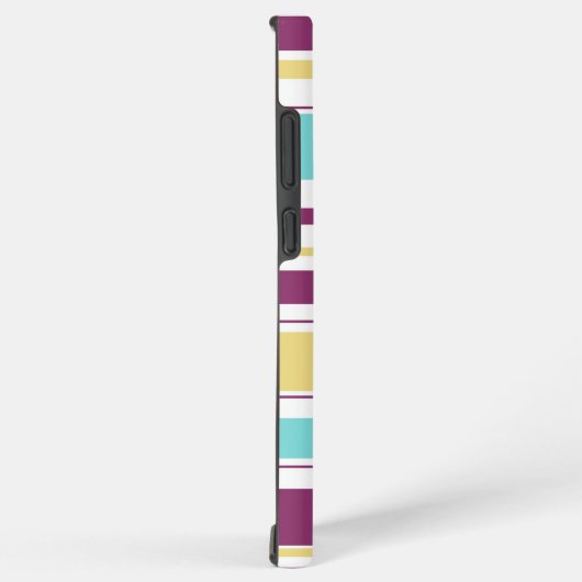 はっきりしたカラフルストライプ模様モノグラム電話ケース SAMSUNG GALAXYケース (右側面)