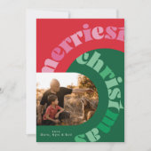 はっきりしたカラフルタイポグラフィオーバル2枚の写真クリスマス シーズンカード (正面)