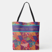 はっきりしたカラフルパタパーソナライズされたーン トートバッグ (裏面)