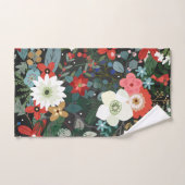 はっきりしたカラフルファンキーフローラダークシックモダントレンディー バスタオルセット (ハンドタオル)