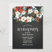 はっきりしたカラフルファンキーフローラダークシック・ホリディパーティー 招待状 (正面)