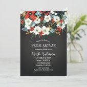 はっきりしたカラフルファンキーフローラダーク・シックブライダルシャワー 招待状 (スタンド正面)