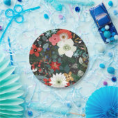 はっきりしたカラフルファンキーフローラダーク・シック・ウェディング・パーティー ペーパープレート (パーティー)