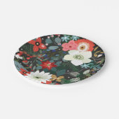 はっきりしたカラフルファンキーフローラダーク・シック・ウェディング・パーティー ペーパープレート (アングル)