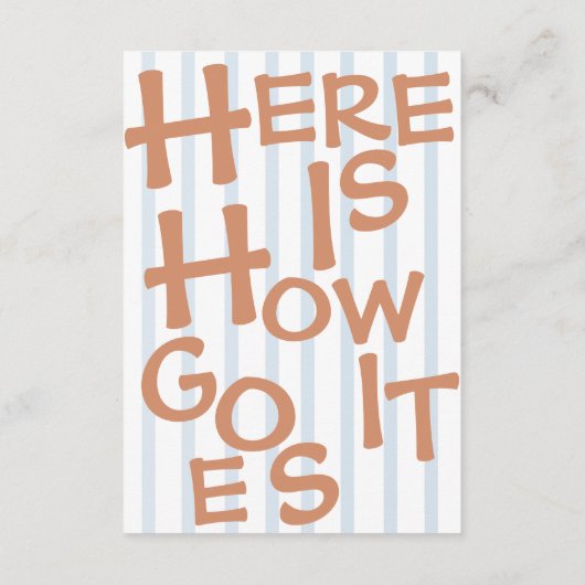 はっきりしたカラフルファンキーブルー結婚ズ エンクロージャーカード (裏面)