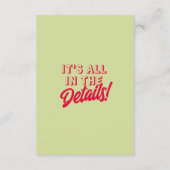 はっきりしたカラフルファンキーモダン結婚詳細 エンクロージャーカード (裏面)