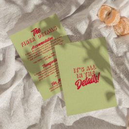 はっきりしたカラフルファンキーモダン結婚詳細 エンクロージャーカード