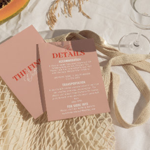 はっきりしたカラフルファンキーモダン結婚詳細 エンクロージャーカード