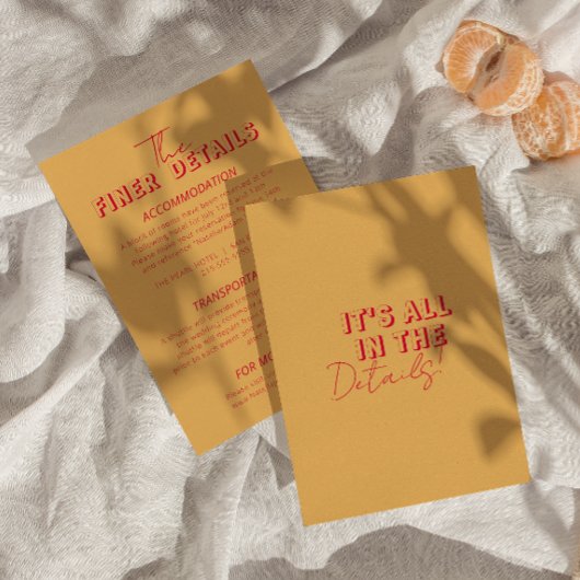 はっきりしたカラフルファンキーモダン結婚詳細 エンクロージャーカード