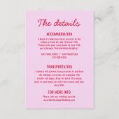 はっきりしたカラフルファンキーモダン結婚詳細 エンクロージャーカード (正面)