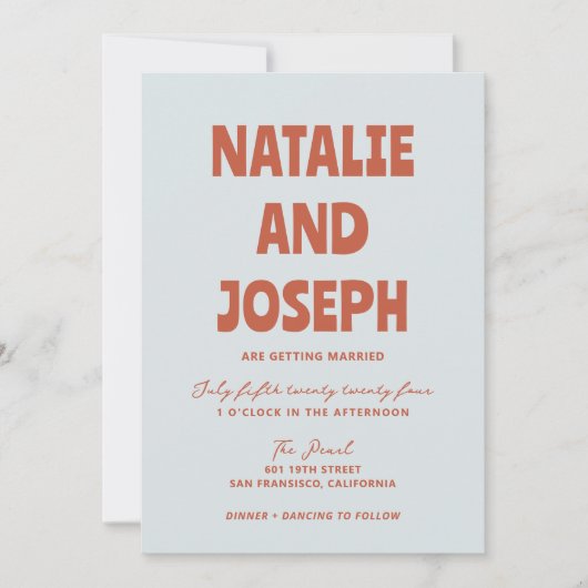 はっきりしたカラフルファンキーユニークQRコード結婚s 招待状 (正面)