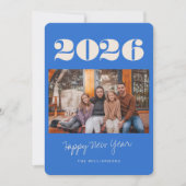 はっきりしたカラフルフランスの青Two Photo 2025 New Year シーズンカード (正面)