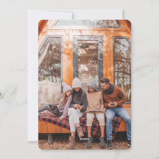 はっきりしたカラフルフランスの青Two Photo 2025 New Year シーズンカード (裏面)