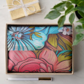 はっきりしたカラフルフローラティッシュペーパー 薄葉紙 (ギフト)