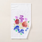 はっきりしたカラフルフローラバスセット バスタオルセット (ハンドタオル)