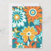 はっきりしたカラフルフローラレトロブライダルシャワー 招待状 (裏面)