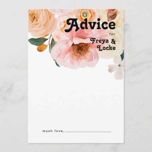 はっきりしたカラフルフローラ |の結婚アドバイスカード アドバイスカード (正面)