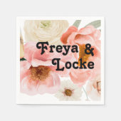 はっきりしたカラフルフローラ |の結婚ナプキンス スタンダードカクテルナプキン (正面)