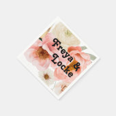 はっきりしたカラフルフローラ |の結婚ナプキンス スタンダードカクテルナプキン (角)