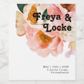 はっきりしたカラフルフローラ |の結婚ワインラベル ワインラベル (シングルラベル)