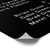 はっきりしたカラフルフローラ |アルファベットの黒い座席 ポスター (角)