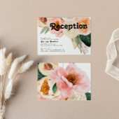 はっきりしたカラフルフローラ |ウェディングレセプションカード エンクロージャーカード