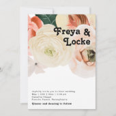 はっきりしたカラフルフローラ |カジュアル結婚式招待状 招待状 (正面)