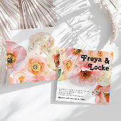 はっきりしたカラフルフローラ |スクエア結婚式招待状 招待状