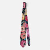 はっきりしたカラフルフローラ ネクタイ (正面)