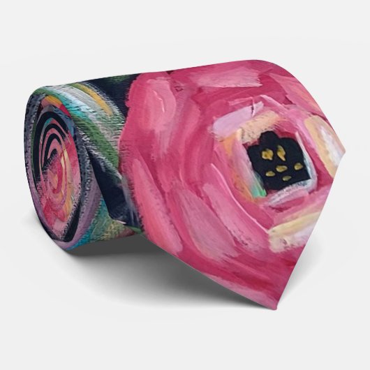 はっきりしたカラフルフローラ ネクタイ (ロール)