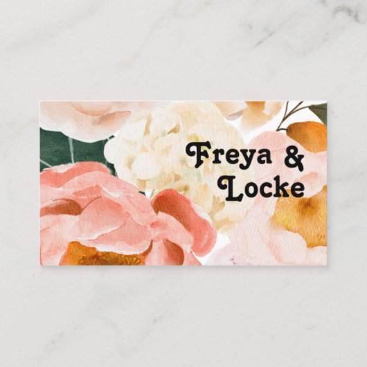 はっきりしたカラフルフローラ |フラット座席表 プレイスカード (裏面)