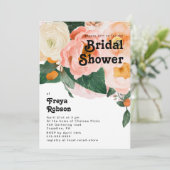 はっきりしたカラフルフローラ |ブライダルシャワー 招待状 (スタンド正面)
