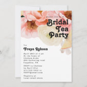 はっきりしたカラフルフローラ |ブライダルティーパーティー 招待状 (正面)