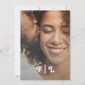 はっきりしたカラフルフローラ |ブラックカジュアルフォトモノグラム 招待状 (裏面)