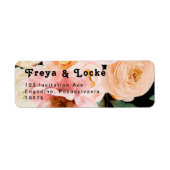 はっきりしたカラフルフローラ |ブラック差出人住所ラベル ラベル (正面)